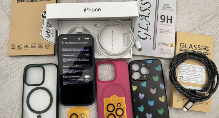 iPhone 14 Pro – Space Black, 128GB – stare excelentă + accesorii